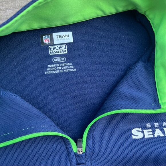 NFL Team Apparel Seattle Seahawks 1/4 Zip Pullover TX3 Warm Size Medium - Picture 5 of 8